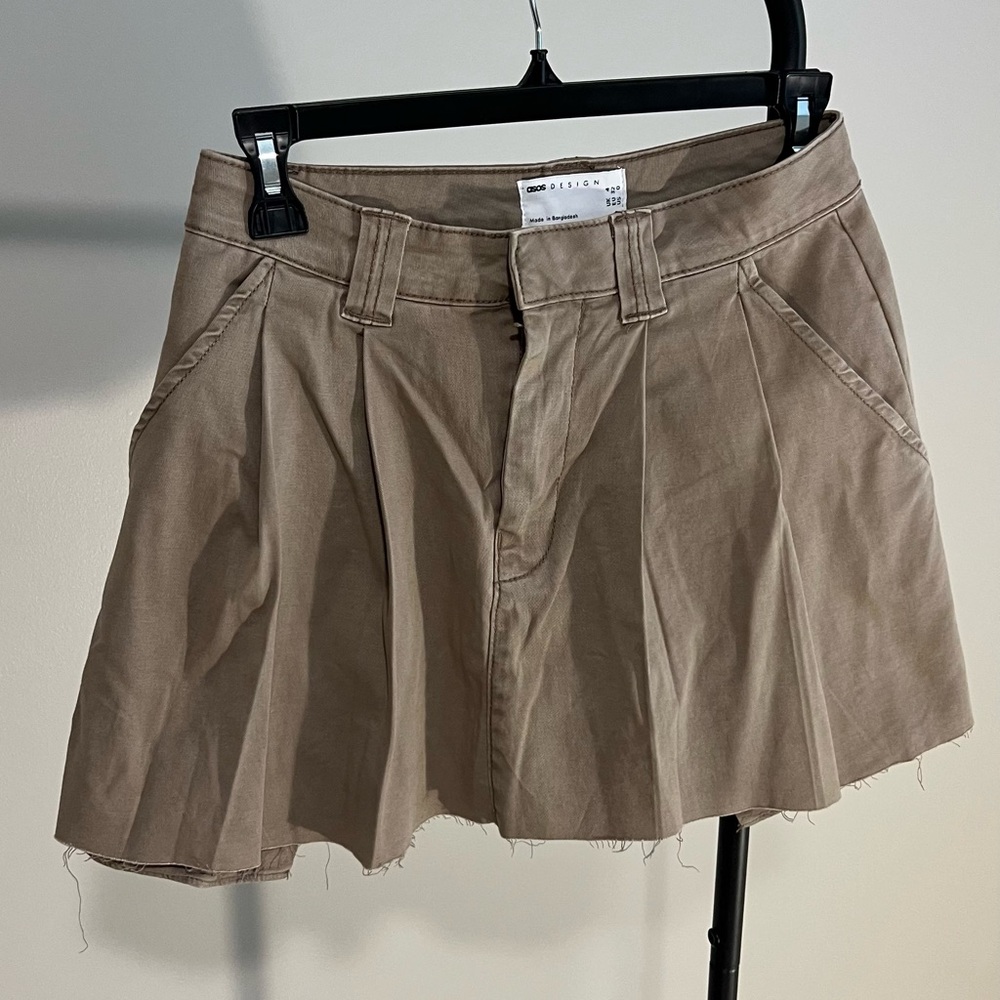 ASOS Tan Pleated Skirt